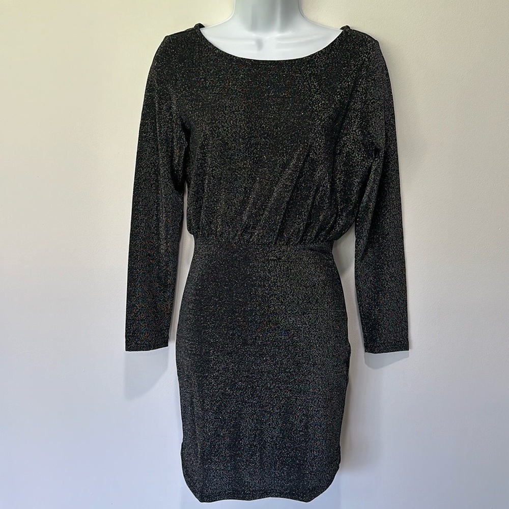 Beautiful metallic silver long sleeve dress